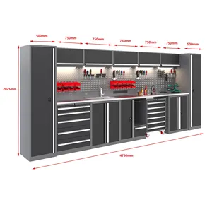 Usine JZD Armoire d'atelier robuste établi de garage avec tiroirs armoire de rangement modulaire d'outils en acier