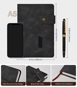 Custom Printing A5 Hardcover Leather Business Gift Box Set 100 <b>Sheets</b> Office Planner Notebook <b>Magnetic</b> Buckle School Meetings - Product Image 2