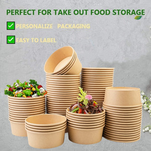 Tazón Kraft <span class=keywords><strong>de</strong></span> Doble Pared con Logotipo Personalizado, Tapa Ecológica para <span class=keywords><strong>Restaurante</strong></span>, Comida para Llevar, Servir <span class=keywords><strong>Sopa</strong></span>, <span class=keywords><strong>Arroz</strong></span>, Almuerzo, Tazones <span class=keywords><strong>de</strong></span> Papel - Product Image 3