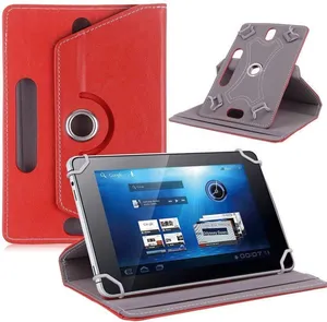 7-10 Inci Casing Tablet Tahan Benturan Kulit PU Universal Berputar 360 Derajat untuk iPad Samsung Mini 6 Penutup Belakang
