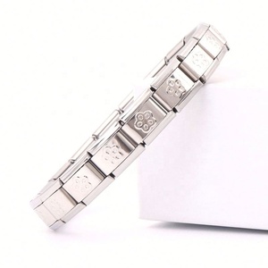 Bracelet de démarrage ajustable à maillons composable 9 mm, taille classique, plaqué or IPG, brillant, style italien, pour femme - Product Image 1