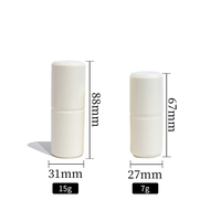 Blanc Vide Rond Fard À Joues Bâton Rechargeable PP En Plastique Baume À Lèvres Tube Conteneur Twist up Déodorant Bâton Tubes 7g 15 grammes