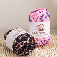 Fil à tricoter à la main DIY 100g, multicolore, imprimé, 40 couleurs, fil épais pour tissage, fil de tissu polyester pour T-shirt, fil en bandes de tissu