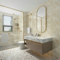 Autocollant mural et de sol pour salle de bain en PVC 3D, mousse XPE auto-adhésive, à peler et coller, moderne, antistatique, imperméable, insonorisant