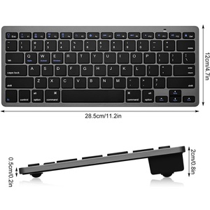 Draadloos Bluetooth-toetsenbord, ultradun, stil kliktoetsenbord voor smartphone, pc, laptop, tablet - Product Image 1