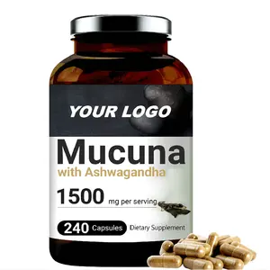 Травяная добавка Mucuna puriens Bio puccules с порошком корня ашвагандхи, хорошо для снижения липидов