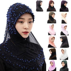 OEM Handmade Beaded <b>Islamic</b> <b>Clothing</b> Women's Scarves Muslim In-Stock Wholesale Ethnic Headscarves - Product Image 2