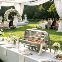 Chauffe-plats de luxe en acier inoxydable pour hôtel restaurant traiteur buffet présentoir chauffant pour restaurants traiteur