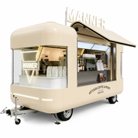 Remorque alimentaire remorquable en acier inoxydable et fibre de verre pour la restauration rapide mobile - Pizza, café, crème glacée, hot-dogs