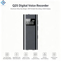 Enregistreur vocal Q25 avec écran OLED de 0,49 pouces et dos magnétique |   Enregistreur audio en alliage d'aluminium pour réunions, enregistrement 30H