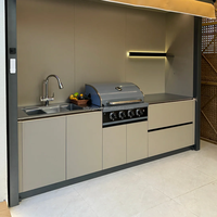 Îlot de barbecue professionnel en acier inoxydable SUS304, étanche, avec conception CAD gratuite 48H, pour cuisine extérieure modulaire de luxe dans la cour.