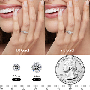 Anello <span class=keywords><strong>Solitario</strong></span> da Donna in Argento Sterling 925 Placcato Oro Bianco con <span class=keywords><strong>Diamante</strong></span> Moissanite Rotondo da 2 Carati VVS per Matrimonio e Fidanzamento - Product Image 6