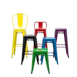 Tabouret de bar en métal de style industriel vintage en gros pour restaurant, mobilier d'extérieur haut et bas, design rétro pour hôtel et restaurant - Product Image 2