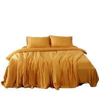 Parure de draps gonflable moderne en tissu 100 % bambou 300 fils/cm², motif uni, pour lit Cal King, avec 2 taies d'oreiller