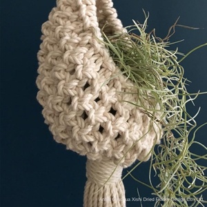 Style moderne décoratif fait à la main coton tissé écologique rond <span class=keywords><strong>tapisserie</strong></span> filet sac air ananas fleur panier - Product Image 2