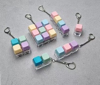 Wholesale Custom Mechanical Switch Fidget Toy Macaron Replaceable Keycap Clicker 1x4 3x3 Keyboard Keychain for Stress Relief