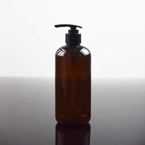 10-100% PCR custom 500ml 16oz tea color boston round refillable plastic dispenser pump bottle
