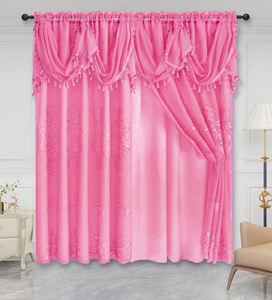 Rideau européen fini, tête de rideau en terilon, broderie, exportation européenne, Amérique du Sud, rideau <span class=keywords><strong>double</strong></span>. - Product Image 2