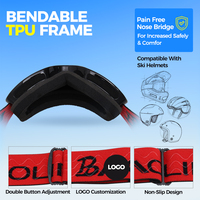 Nouveauté BAOLIDEN JR163C Lunettes de ski pour enfants tendance, lentille cylindrique, protection UV400, anti-buée, sangle réglable