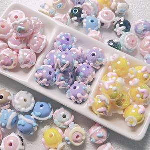 Perles acryliques macaron de haute qualité, peintes à la main, 16 mm, multicolores, matériaux DIY faits à la main, accessoires pour chaînes de téléphone portable - Product Image 1