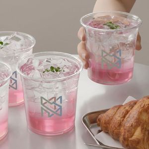 Gobelets personnalisés transparents pour Bubble Tea à emporter, 8oz, 9oz, 12oz, 16oz, 20oz, imprimés, pour smoothies, café froid, en plastique PET/PP avec couvercle plat - Product Image 2