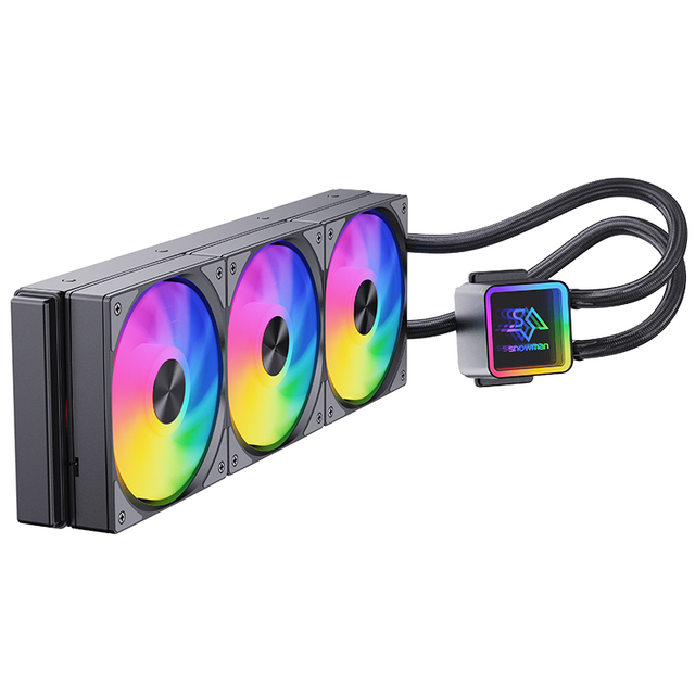 SNOWMAN AIO 360mm RGB Liquid Cooler Efficient CPU Water Cooling Kit with PWM Fans and Pump Air for Computer Case