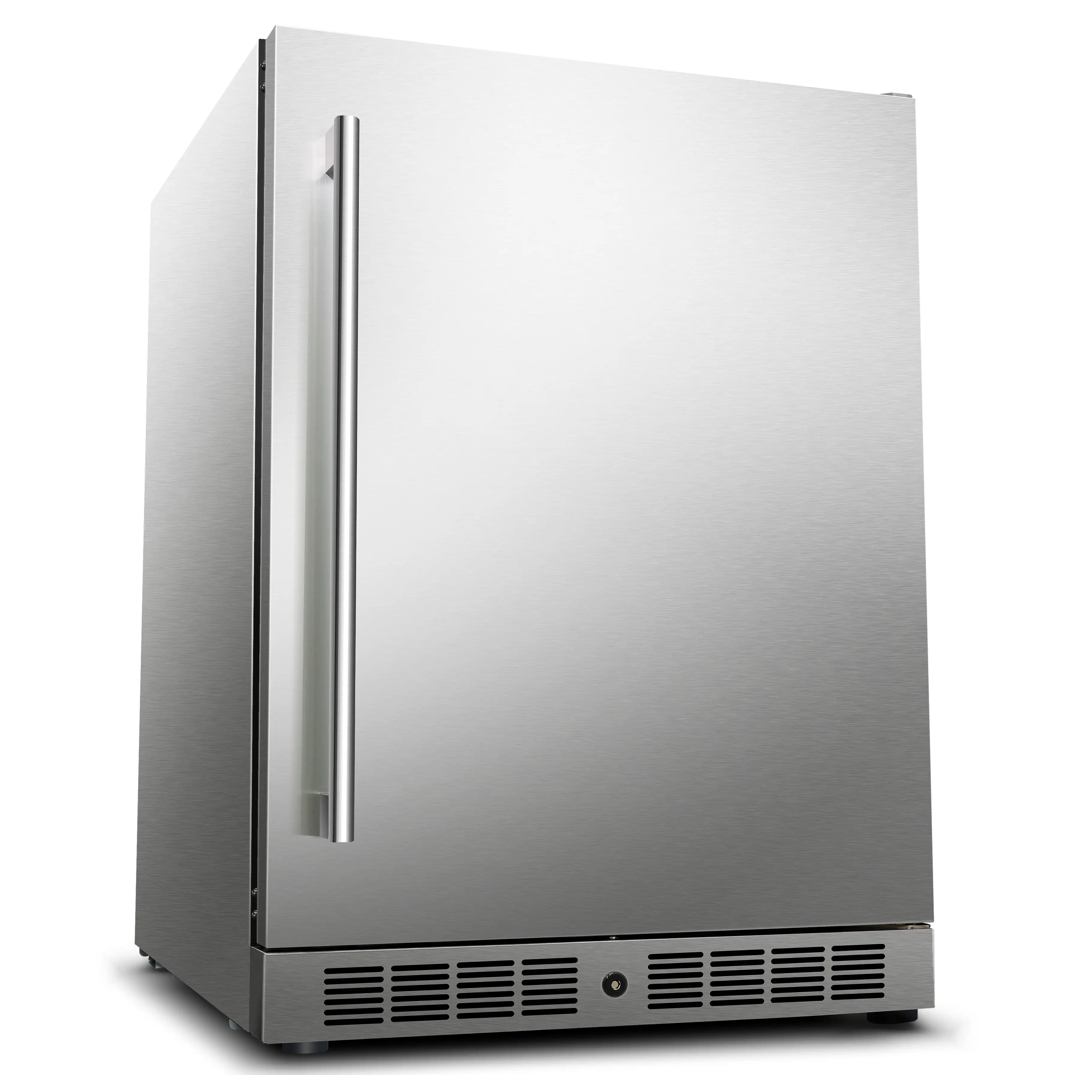 Paslanmaz çelik mutfak counter haltı yan açılış buzdolabı dondurucu buzdolapları inşa