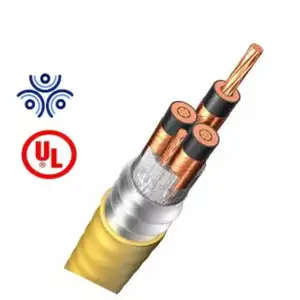 Câble d'huile et de gaz de Type MC-HL MV105 certifié UL 15kv 250mcm 3/C avec câble d'alimentation de terre CCW soudé ondulé blindé