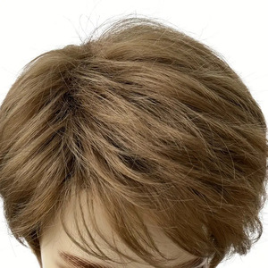 <span class=keywords><strong>Parrucca</strong></span> da <span class=keywords><strong>uomo</strong></span> transfrontaliera, stile europeo-americano, corta, liscia, marrone, con riga laterale, alla moda, minimalista, realizzata a macchina - Product Image 3