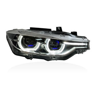 Conjunto de Faros Delanteros para Serie 3 F30/F35 2013-2018, Lentes LED con Luces de Circulación Diurna Amarillas y Blancas de 12V - Product Image 3