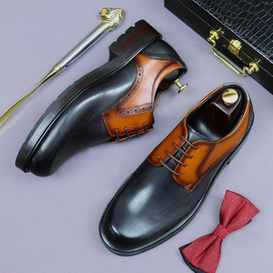 Chaussures habillées de qualité luxueuse de style italien Chaussures en cuir véritable pour hommes Chaussures Oxford à lacets Chaussures artisanales Chaussures de mariage Evergreen - Product Image 2