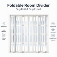 Porte accordéon pliante en PVC abordable, prix Philippines, gain de place, étanche, porte coulissante intérieure, installation facile