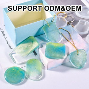 Stampi in <span class=keywords><strong>Silicone</strong></span> a Forma Geometrica per Resina: <span class=keywords><strong>Cuore</strong></span>, Quadrato, Rotondo con Foro per Creazioni Fai-da-te, Ciondoli e Collane - Product Image 5