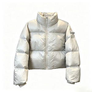 Manteau d'hiver court en duvet d'oie pour femmes, style bouffant, OEM, trois couches. - Product Image 3