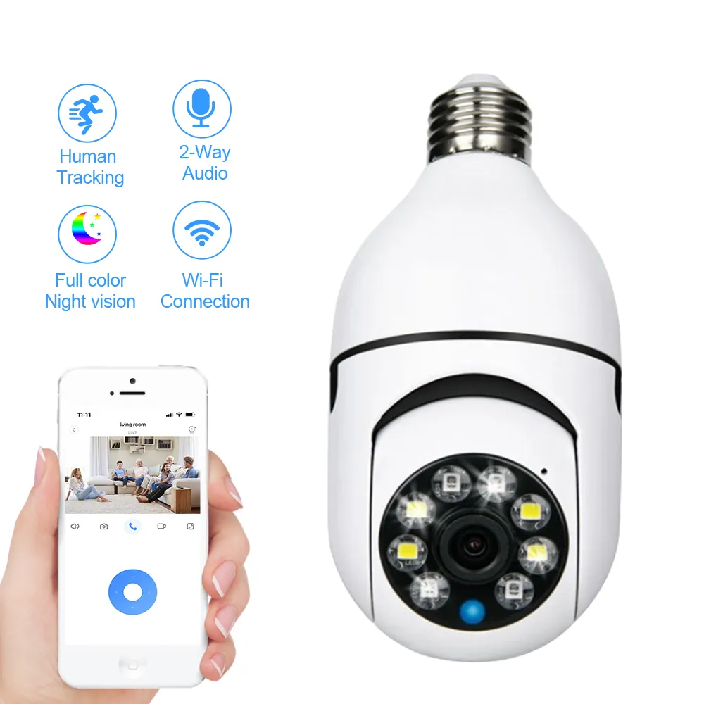 360 panoramik TUYA Bombillo Camara De Seguridad CCTV akıllı ev güvenlik IP kablosuz ampul Wifi ampul kamera 360 derece