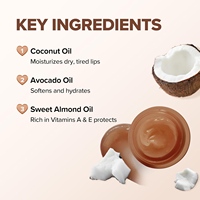 Produit de soin des lèvres OEM, masque de nuit pour les lèvres à l'eau de rose, huile d'avocat, caféine, hydratation intense, lissage, éclaircissement, revitalisation