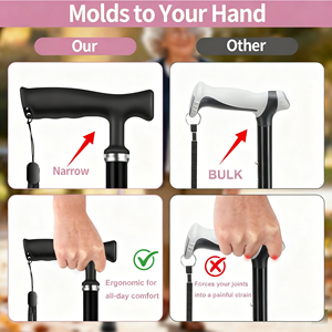 Nuovo Arrivo: Bastone da Passeggio Pieghevole Regolabile, Punta Rinforzata per <span class=keywords><strong>Tutti</strong></span> i Terreni, Nuovo Stile 2025 - Product Image 3