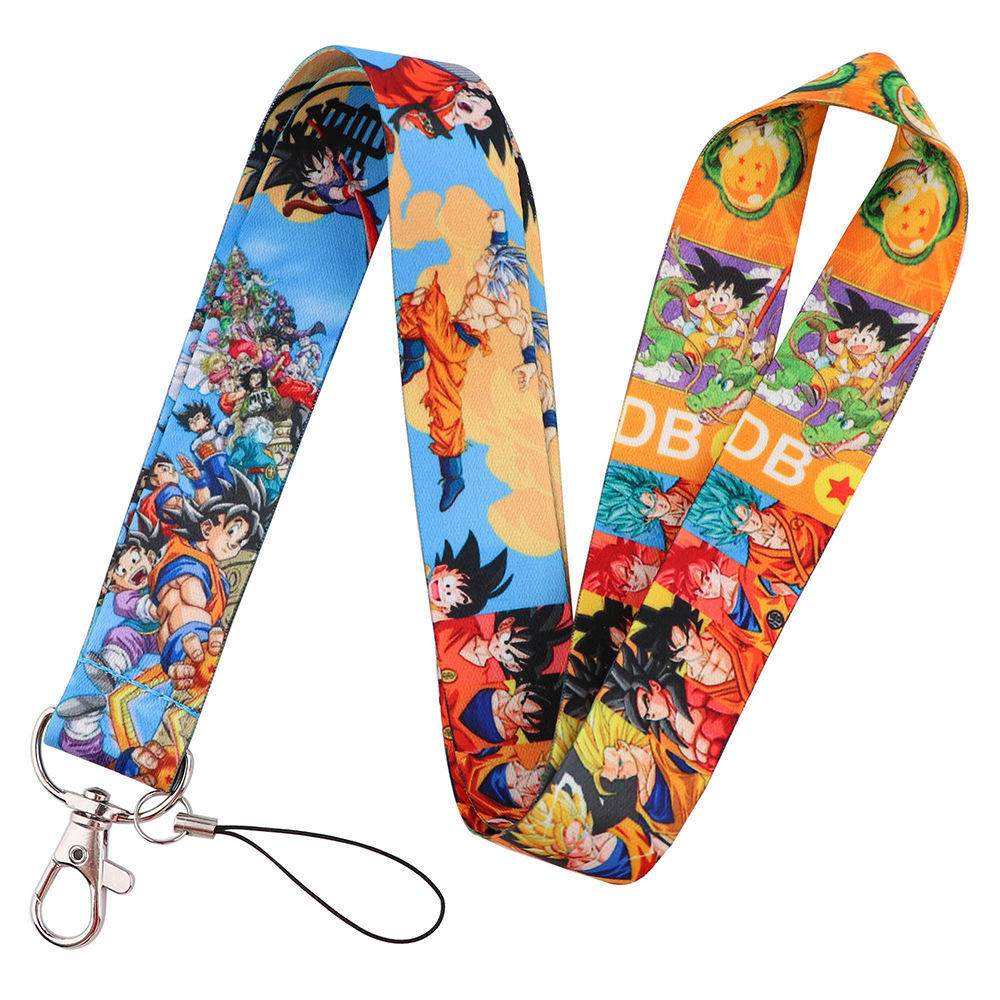 ID Card Anti-Lost Accessories Wholesale Cartoon Dragon Son Goku Design Lanyards Phone Neck Hanging USB Lanyard Promotional Gifts Image 4