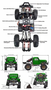 RGT EX86181 Crusher 1/10 RC Rock Crawler 4WD Off-Road Truck Véhicule <span class=keywords><strong>Électrique</strong></span> Tout-Terrain Modèle Professionnel de Niveau Hobby - Product Image 4
