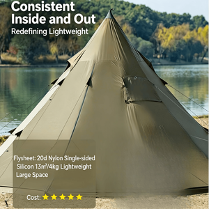 Tienda de Campaña Piramidal Profesional de Lujo para Invierno, Tienda de Campaña de Lona con Orificio para Estufa para Acampar y Glamping - Product Image 3