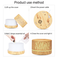 Diffuseur d'huiles essentielles ultrasonique à commande à distance avec lumière LED, 500 ml, effet bois, pour la maison et le bureau