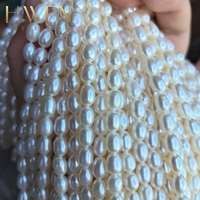 Perles en vrac, perles naturelles, perles de riz d'eau douce, perles d'eau douce en vrac, brins de perles de riz, perles pour la fabrication de bijoux