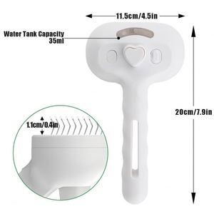 Cat Steam Brush 3-in-1 Steamy <b>Rubber</b> & <b>Plastic</b> Eco-Friendly Pet Hair Removal Comb Self-Cleaning Anti-Static Grooming Brush - Product Image 4