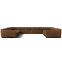 Canapé modulaire en cuir durable pour salon, mobilier d'intérieur moderne, structure en bois artisanal, idéal pour villa et appartement