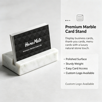 Porte-cartes de visite moderne en marbre blanc naturel gravé, support de bureau personnalisé avec logo pour la décoration de table à la maison