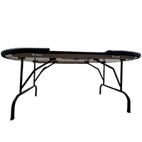 Table de poker Texas Hold'em professionnelle pour 10 joueurs, avec rail rembourré en cuir, pieds pliants, design moderne, pour casino et usage intérieur