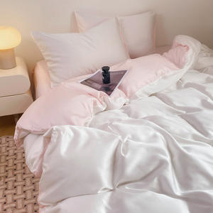 Parure <span class=keywords><strong>de</strong></span> lit 4 pièces en soie lavée brodée imprimée pour l'été – Confort et douceur pour adultes - Product Image 4