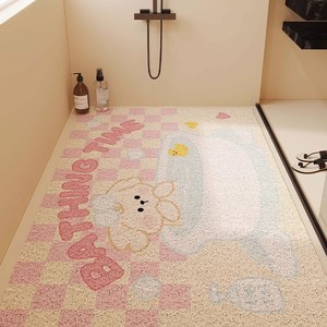 Alfombrilla de PVC cuadrada antideslizante con diseño hueco y bucle para drenaje, ideal para el baño de niños, ducha y uso en inodoros. - Product Image 2