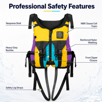 Gilet de sauvetage en néoprène 150N personnalisé pour le rafting en eaux vives avec sangles de sécurité pour les jambes pour le kayak et le canyoning