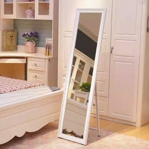 <span class=keywords><strong>Miroir</strong></span> <span class=keywords><strong>sur</strong></span> <span class=keywords><strong>pied</strong></span> vintage à cadre blanc et détails argentés, idéal pour chambre et salon, vente en gros directe usine - Product Image 5